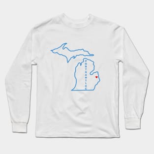 Port Sanilac MI Love (Blue) Long Sleeve T-Shirt